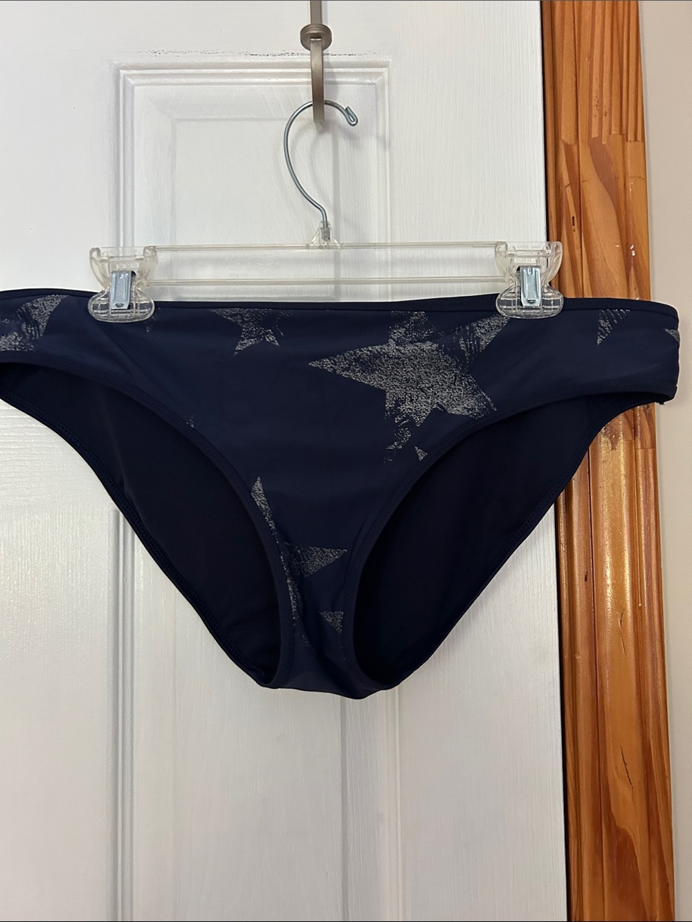 aerie Navy Bikini Bottoms with Silver Star Print